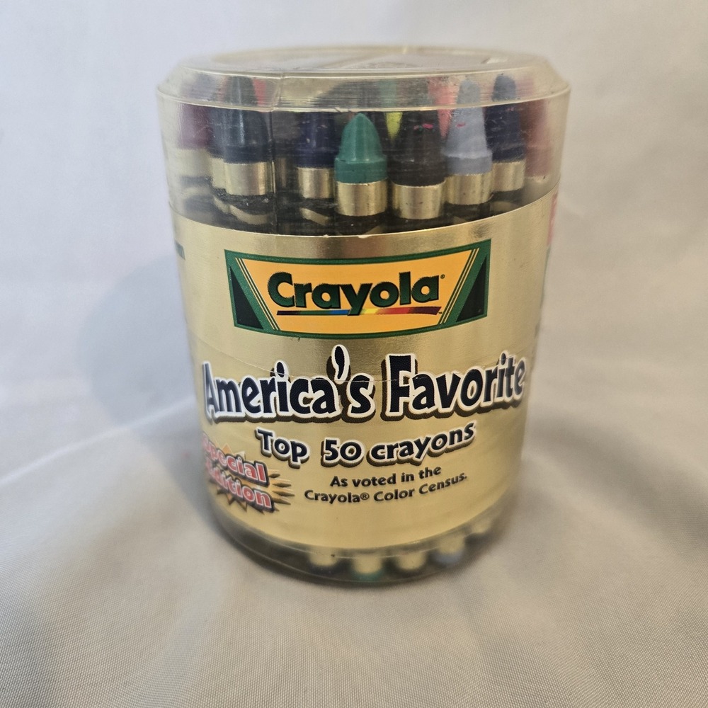 Vintage CRAYOLA America's Favorite Top 50 Crayons Special Edition 2001 Screw Top
